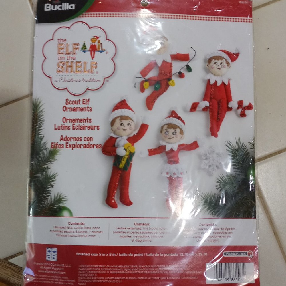Elf on the shelf Ornaments Kit in Red and White